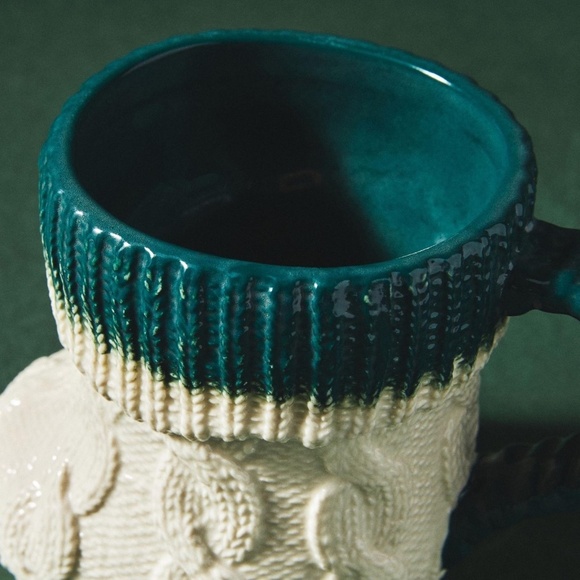 NWT Anthropologie Green Stocking Mug - Picture 4 of 5